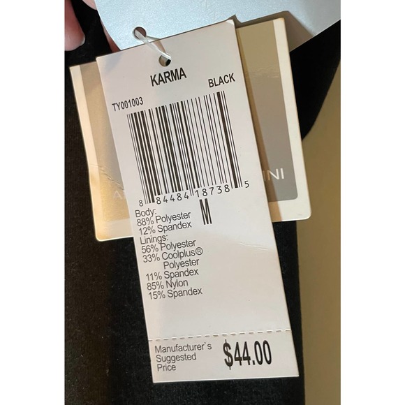 Adrienne Vittadini Black Karma Coolplus Adjustable Strap Tank Top NWT Size M - Picture 3 of 3